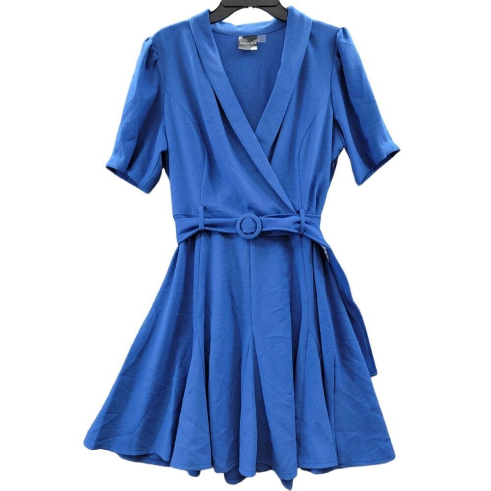 New! Maison Tara Cobalt Blue Fit-And-Flare Dress Sz 8